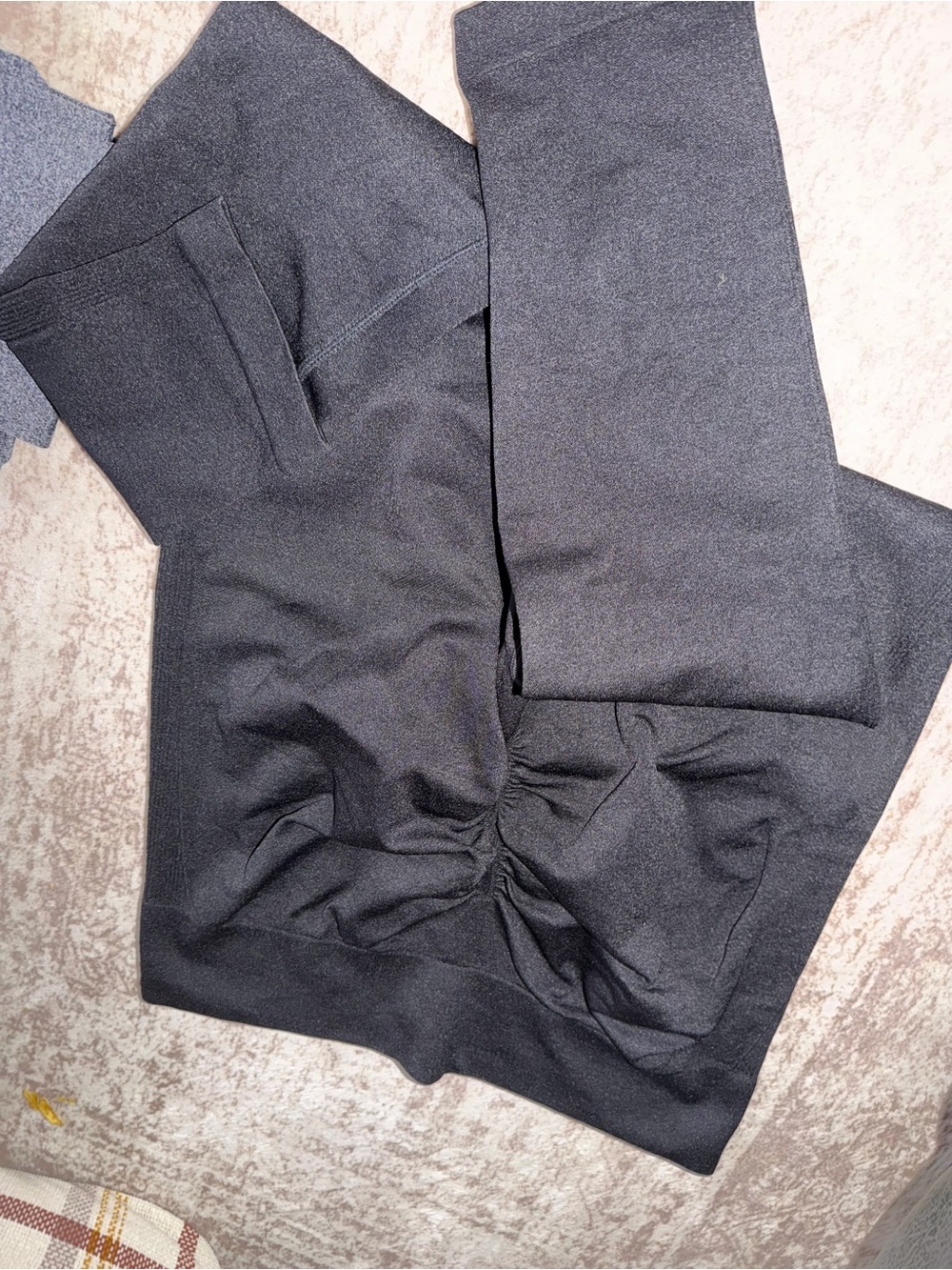 Black High-Waist Scrunch Front Leggings set of 2